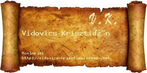 Vidovics Krisztián névjegykártya