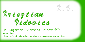 krisztian vidovics business card